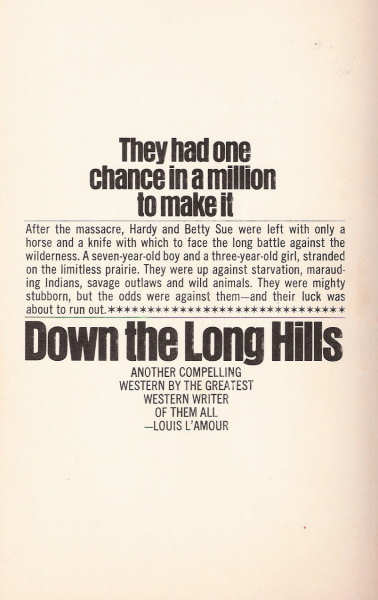 Down The Long Hills By Louis L'Amour