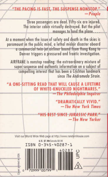 Airframe By Michael Crichton