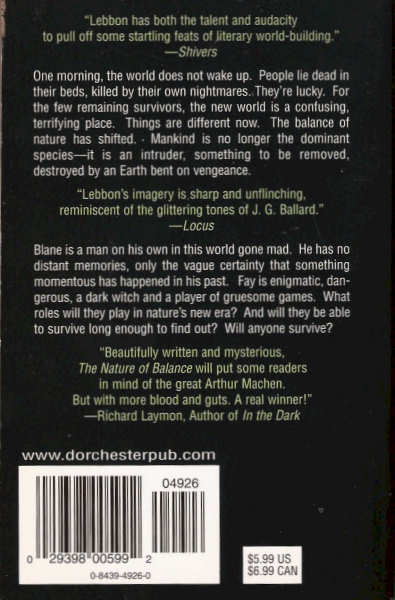 The Nature of Balance By Tim Lebbon