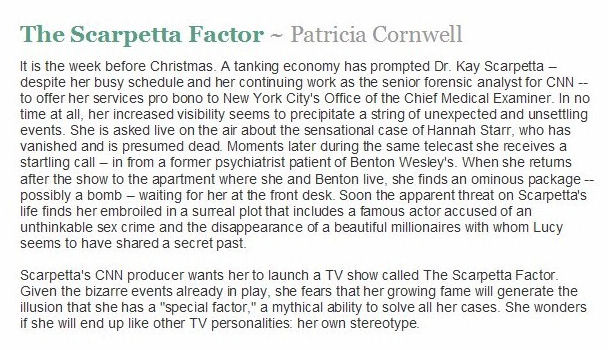 The Scarpetta Factor By Patricia Cornwell